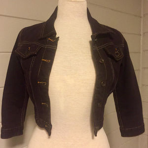 Obey Propaganda Cropped Denim Moto Jacket XS